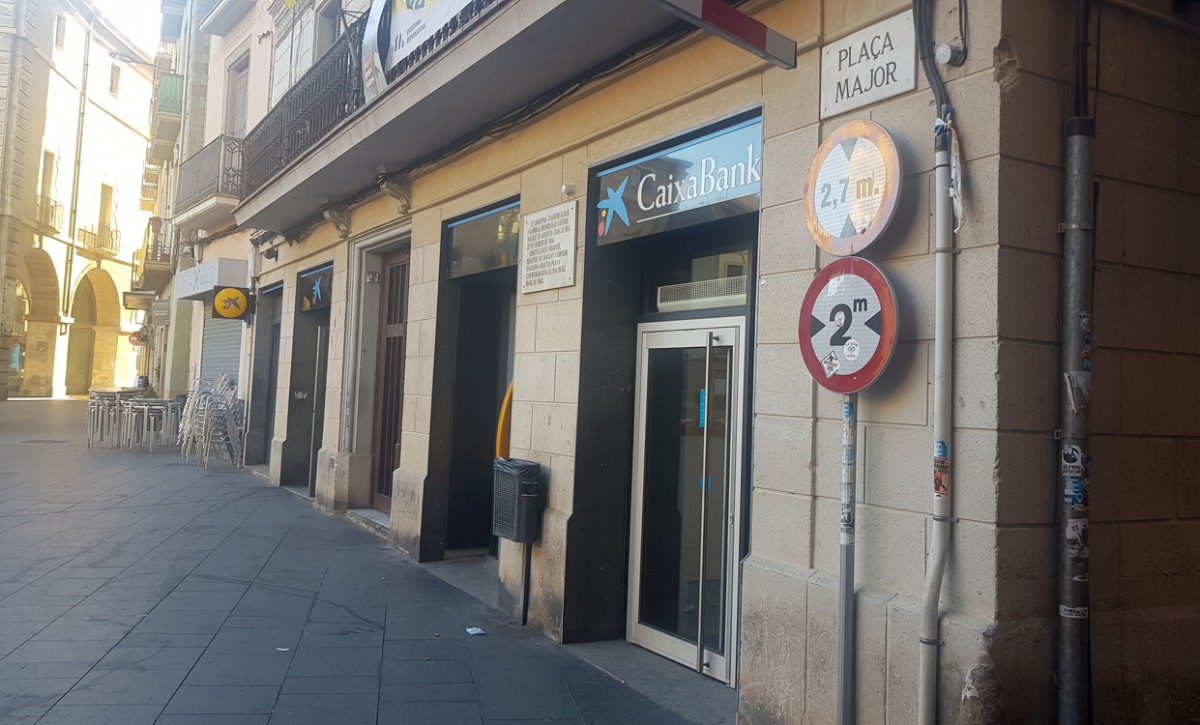 Una oficina bancària en una imatge d'arxiu